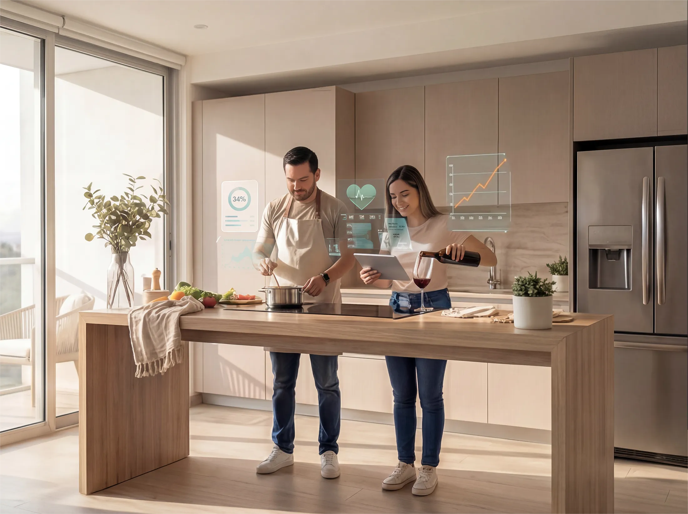 Pantalla de Qüida mostrando perfiles de salud familiar y expediente médico digital centralizado